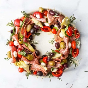 Antipasto Skewers Christmas Wreath Antipasto Skewers Christmas Wreath