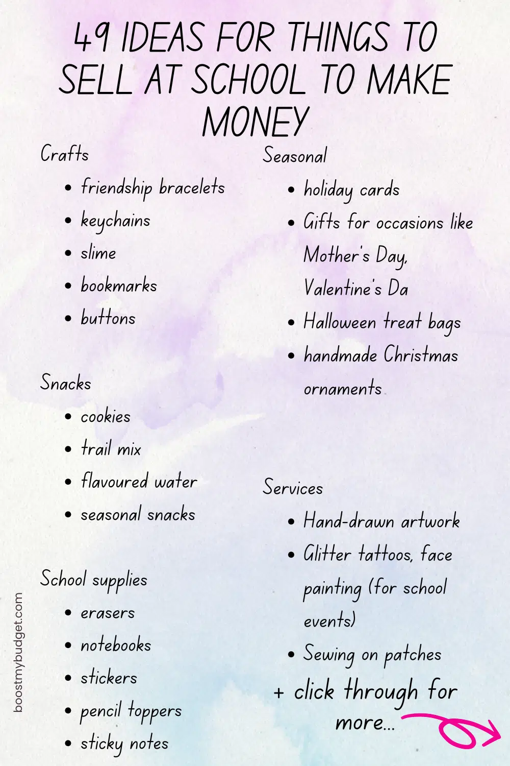 Discover 49 creative things to sell at school for some extra cash. From crafts and snacks to seasonal items, school supplies, and services, explore categorized ideas that can boost your entrepreneurial spirit. Click for more inspiration!.