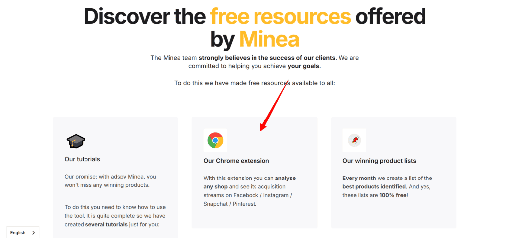 Minea Chrome extension